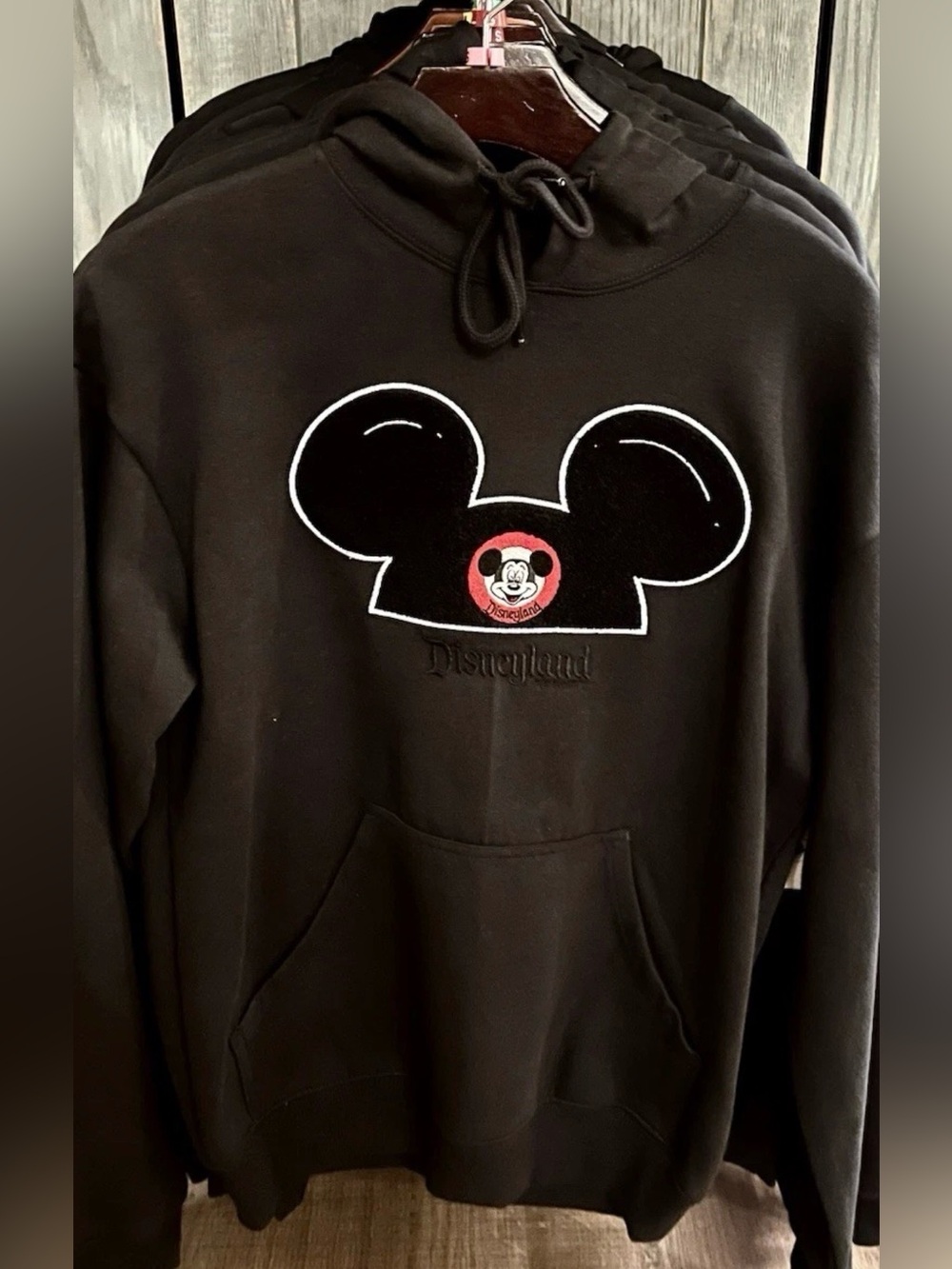 DisneyParks Disneyland Mickey Mouse Ear Hat Pullover Hoodie Black small NWT